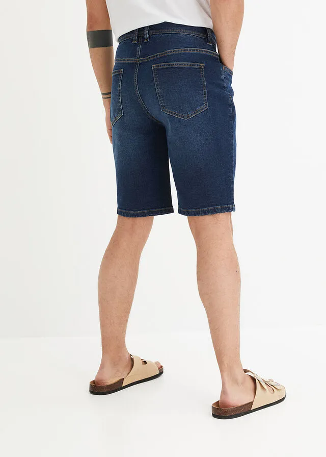 Bermudas vaqueras elásticas con corte normal (2 unidades) Denim azul + marrón grisáceo de sarga